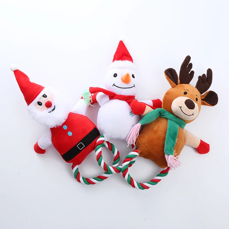 Christmas Plush Cotton Rope Dog Toy - Slobberfeast