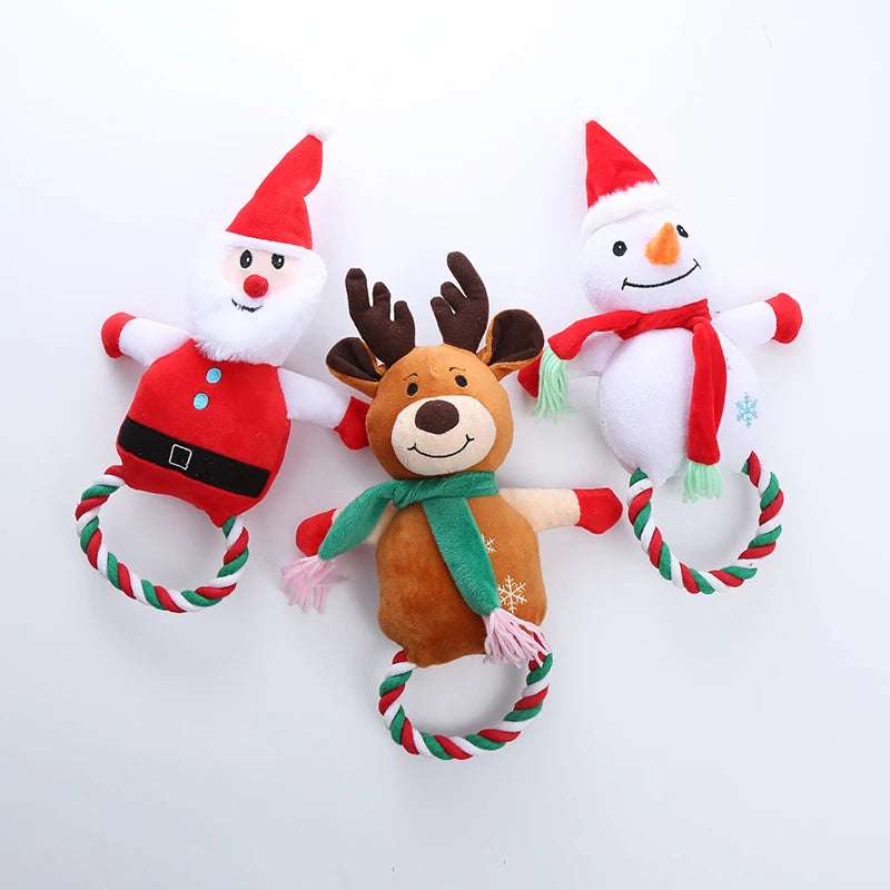 Christmas Plush Cotton Rope Dog Toy - Slobberfeast