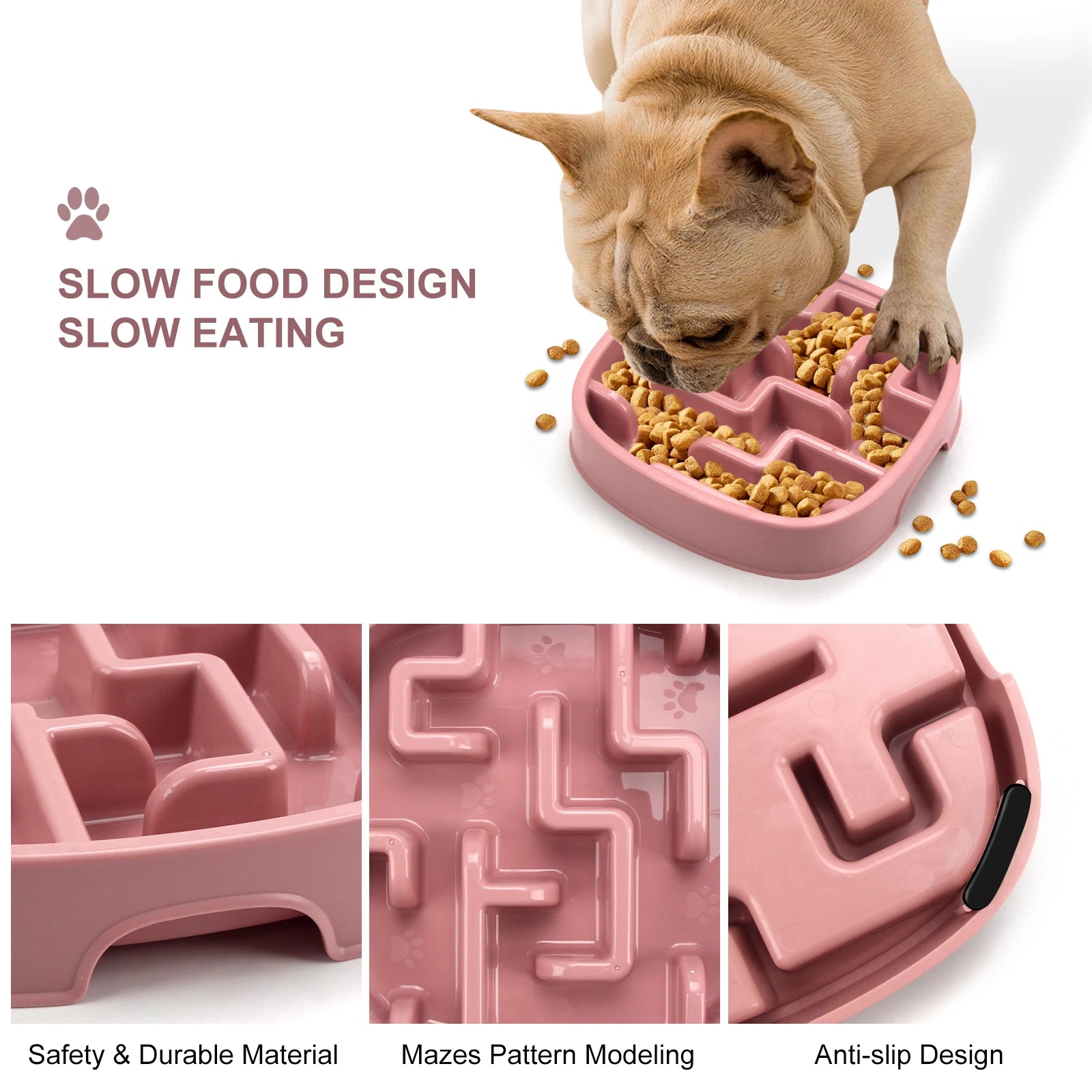 Anti-Choking Slow Feeder Bowl for Dogs & Cats