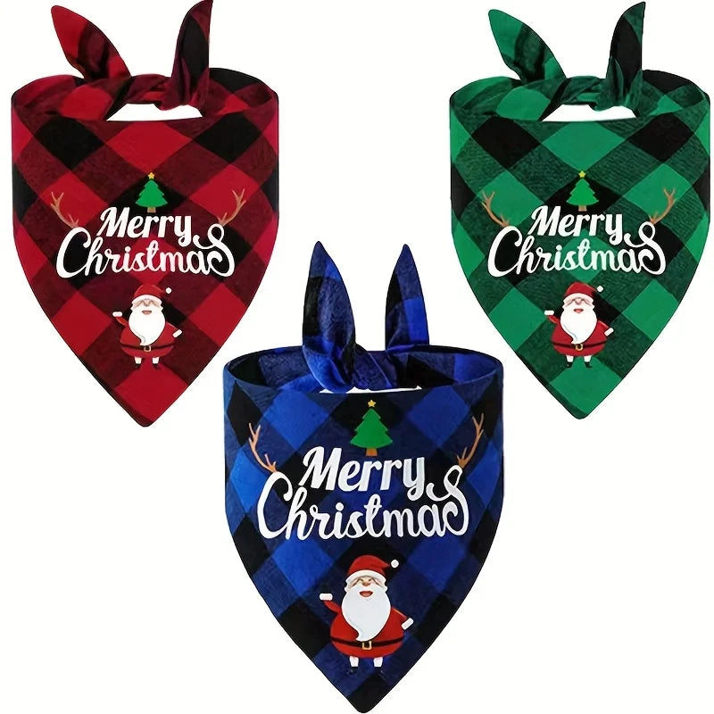 3pcs Christmas Pet Bandana Set - Slobberfeast