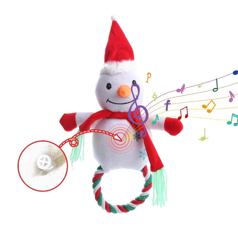 Christmas Plush Cotton Rope Dog Toy - Slobberfeast