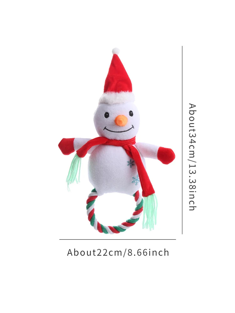 Christmas Plush Cotton Rope Dog Toy - Slobberfeast
